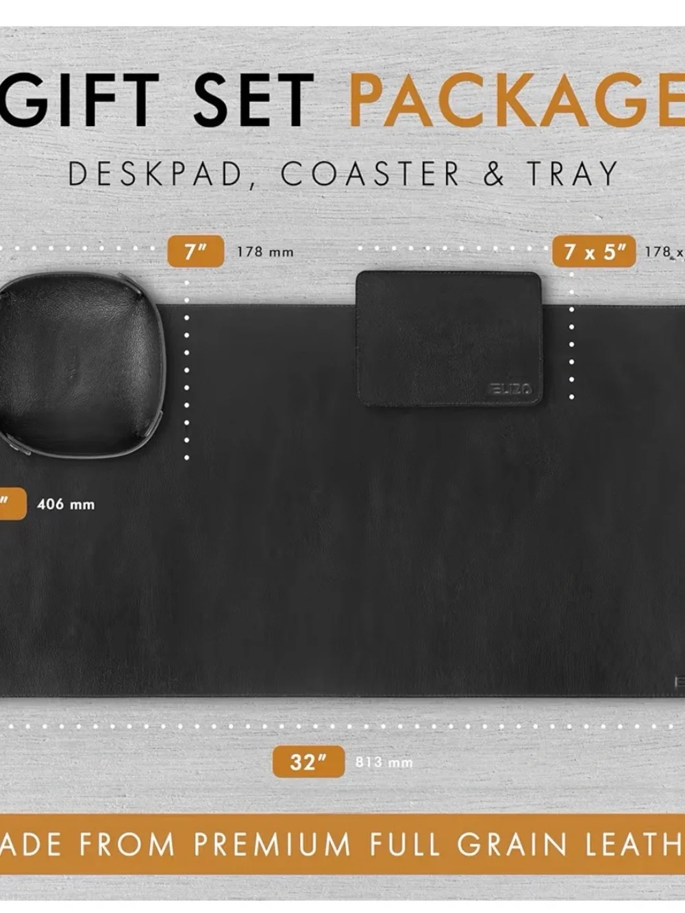 Genuine Leather Desk Pad - Sleek Home Office Desk Protector Black